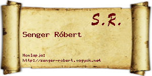 Senger Róbert névjegykártya